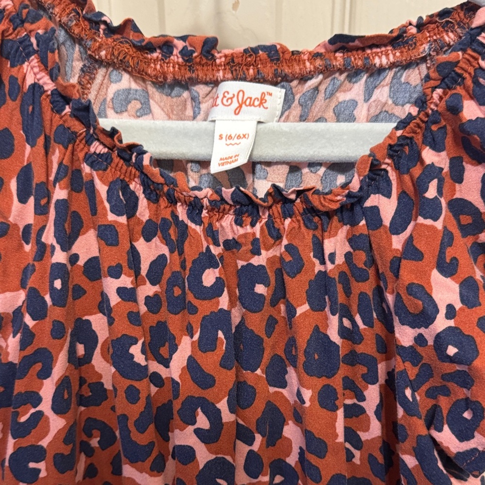 Cat & Jack Orange and Black Leopard Print Dress - Picture 2 of 2